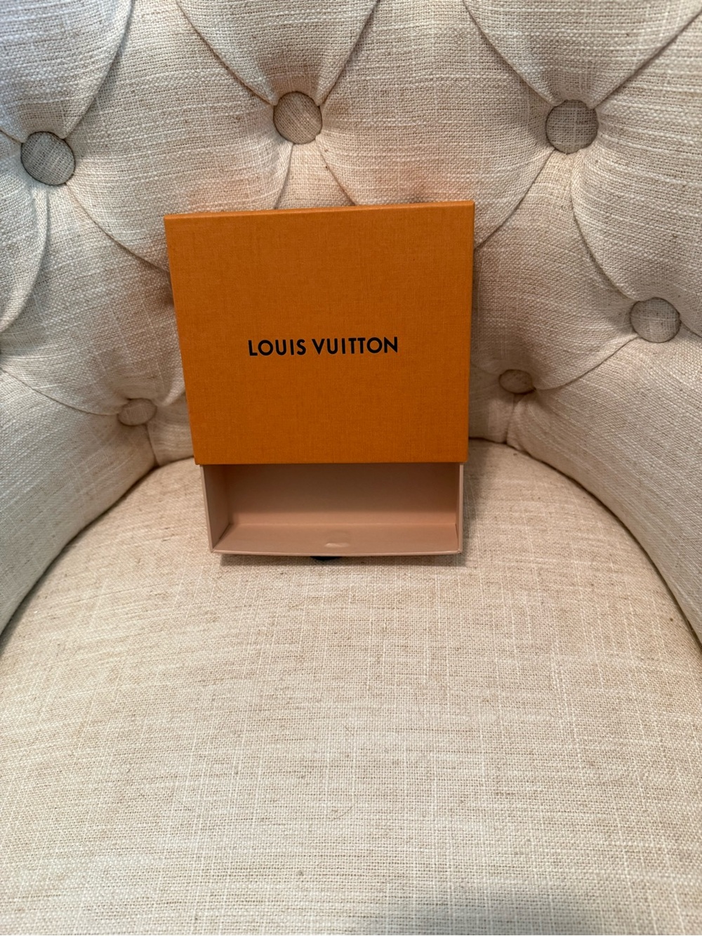 Louis Vuitton Orange and Beige Slide Drawer Box- bag charm/bracelet size